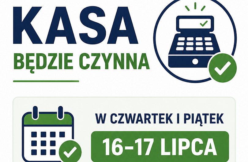 Kasa w urzędzie nieczynna codziennie.